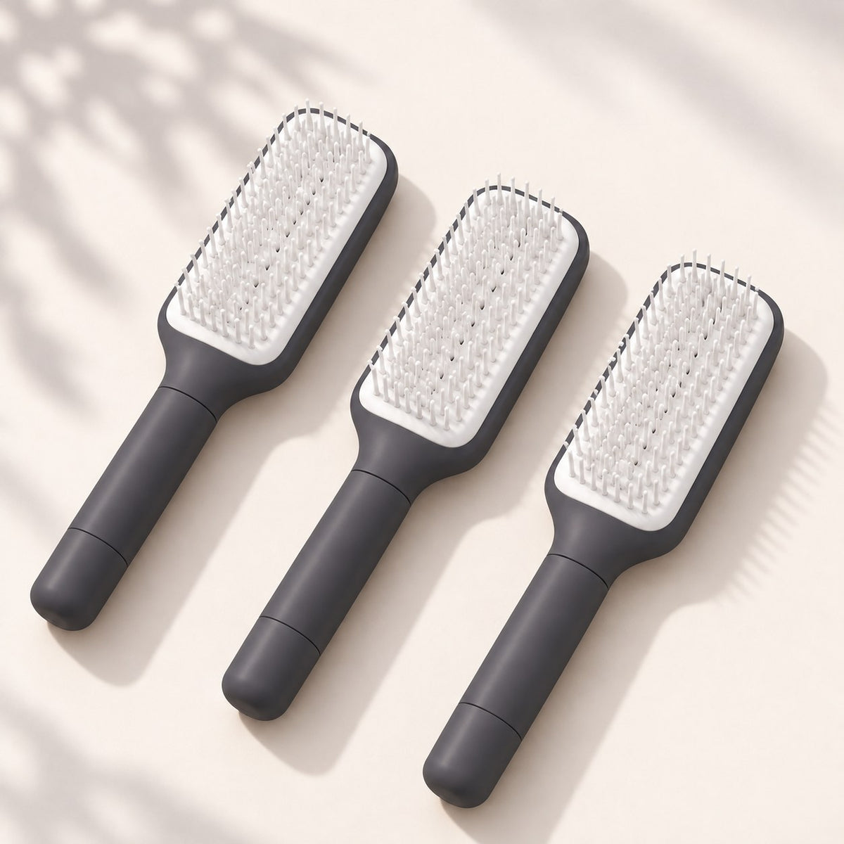 Pack de 3 cepillos autolimpiantes gris oscuro